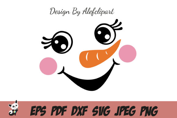 Adorable Snowman Face for Festive Graphics & Illustrations
