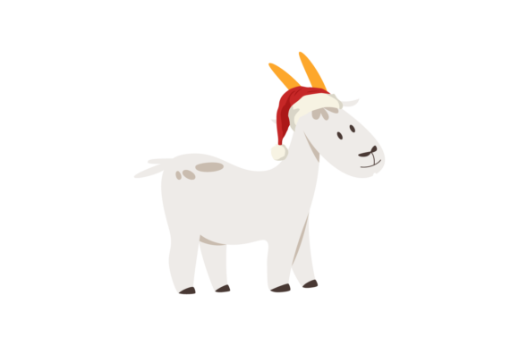 Charming Animals Goat Wearing Christmas Hats