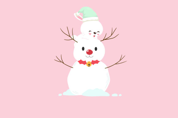 Charming Snowman Rabbits for Festive Branding Graphics