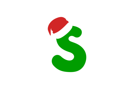 Christmas Hat - Alphabet Green Font S: A Festive Embroidery Choice