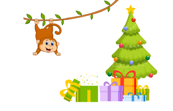 Christmas Illustration Monkey: A Versatile Graphics Asset