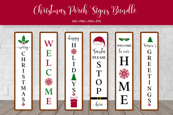 Christmas Porch Sign SVG Bundle: Festive Graphics for Local Brands
