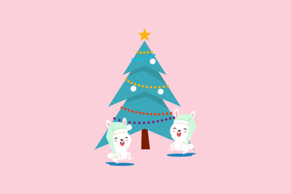 Christmas Rabbits Merry Christmas Design: A Graphics Gem