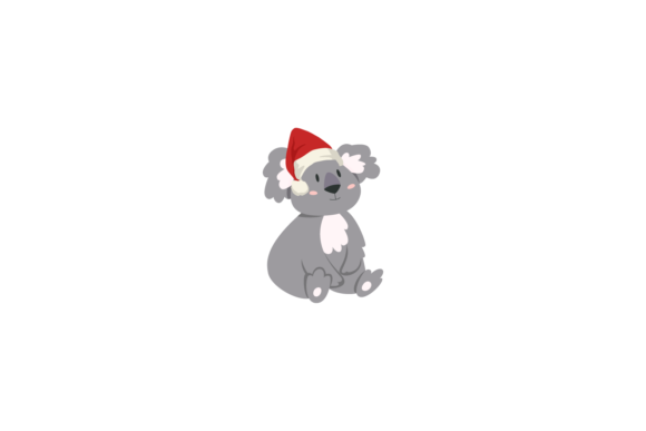Cute Animals Koala Wearing Christmas Hats Graphics