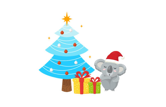 Cute Concept Koala Christmas Design: A Festive Graphics Asset