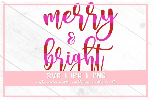 Merry Bright Stripe Pink Christmas SVG: A Festive Graphics Gem