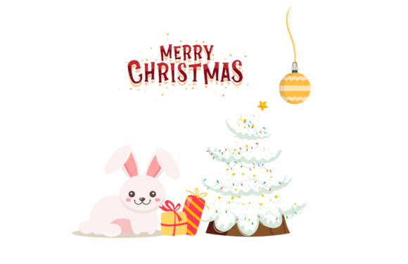 Rabbit Christmas Illustration Vector for Creative Graphics