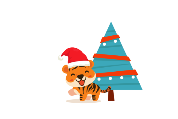 Review: Blue Christmas Tree Cute Tigers Design