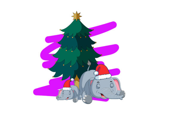 Winter Season Christmas Elephant Concept: A Unique Graphics Illustration